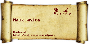 Mauk Anita névjegykártya